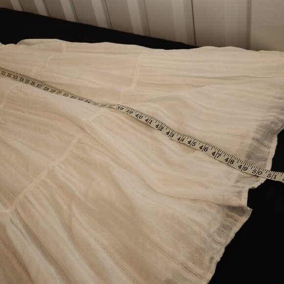 Finley Womens Kat White Cotton Ruffle Tiered Sleeveless Midi Dress Size Med EUC - Picture 6 of 6